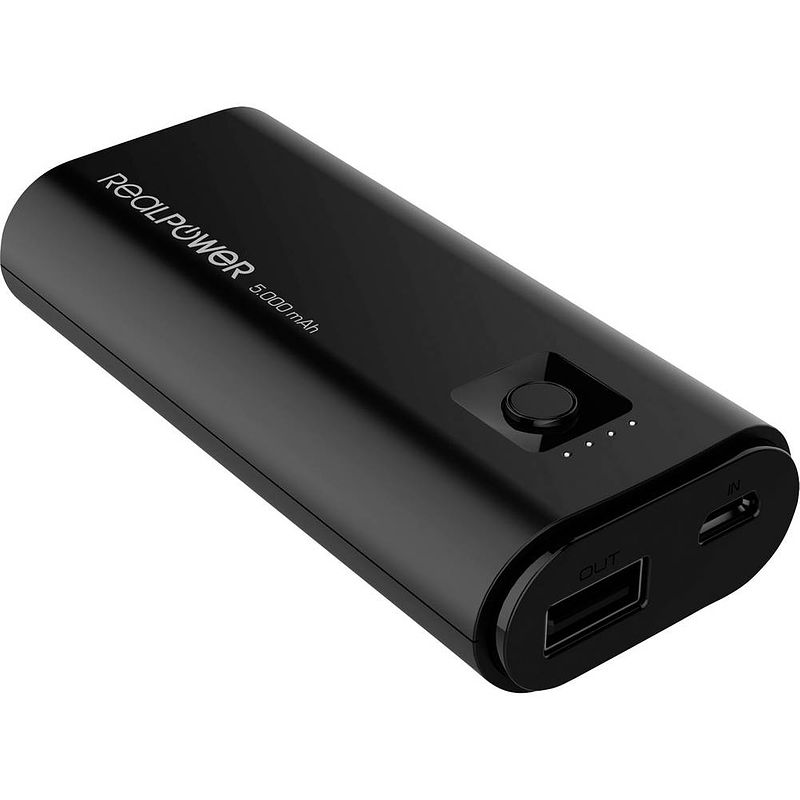 Foto van Realpower pb-5000 powerbank 5000 mah li-ion zwart