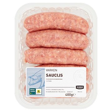 Foto van Jumbo varken saucijs 5 stuks 400g