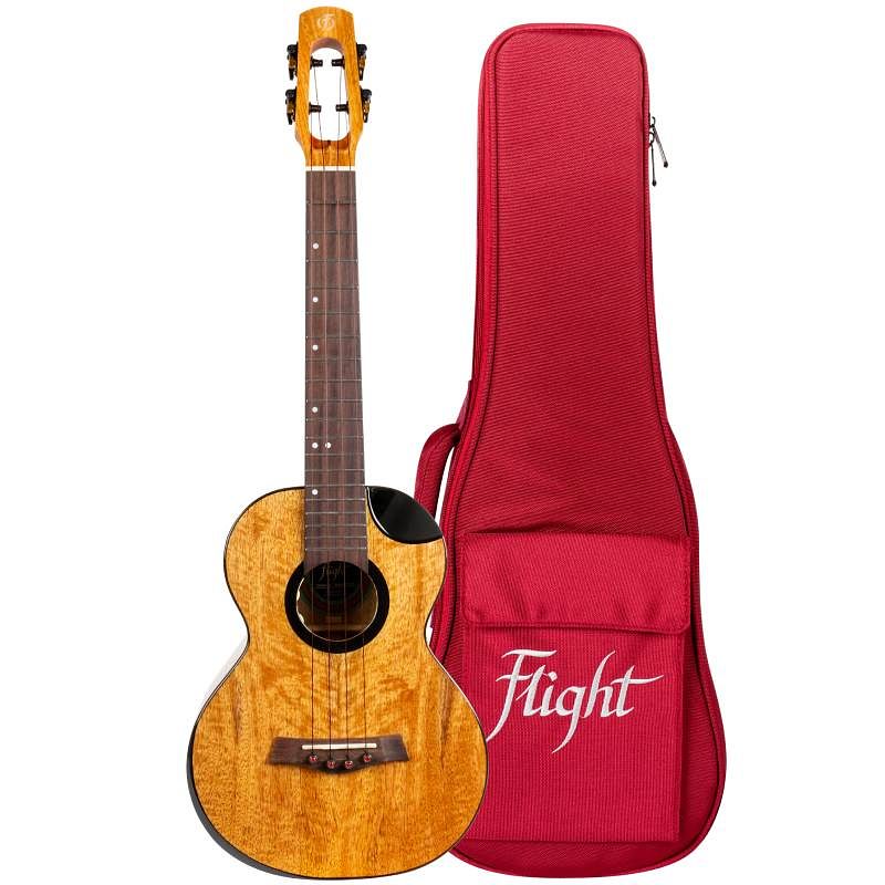 Foto van Flight royal series fireball eq-a tenor elektrisch-akoestische tenor ukelele met gigbag