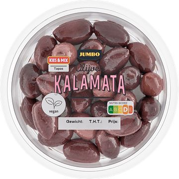 Foto van Jumbo olijven kalamata 100g aanbieding bij jumbo | 3 voor 6.00