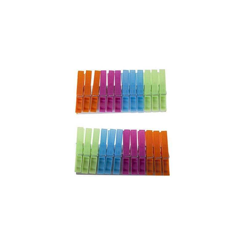 Foto van 24x wasknijpers in verschillende kleuren - knijpers