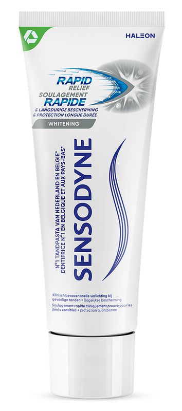 Foto van Sensodyne rapid relief whitening tandpasta voor gevoelige tanden 75ml bij jumbo