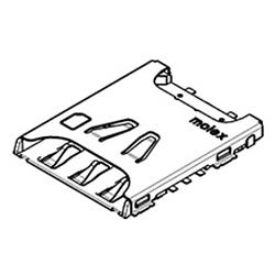 Foto van Molex 104224-0820 sim-kaartsleuf totaal aantal polen 6 rastermaat: 2.54 mm 500 stuk(s) tape on mini reel