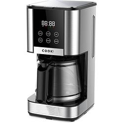 Foto van Cook-it digitaal koffiezetapparaat filterkoffie - coffee machine - 1.5l glazen kan - rvs