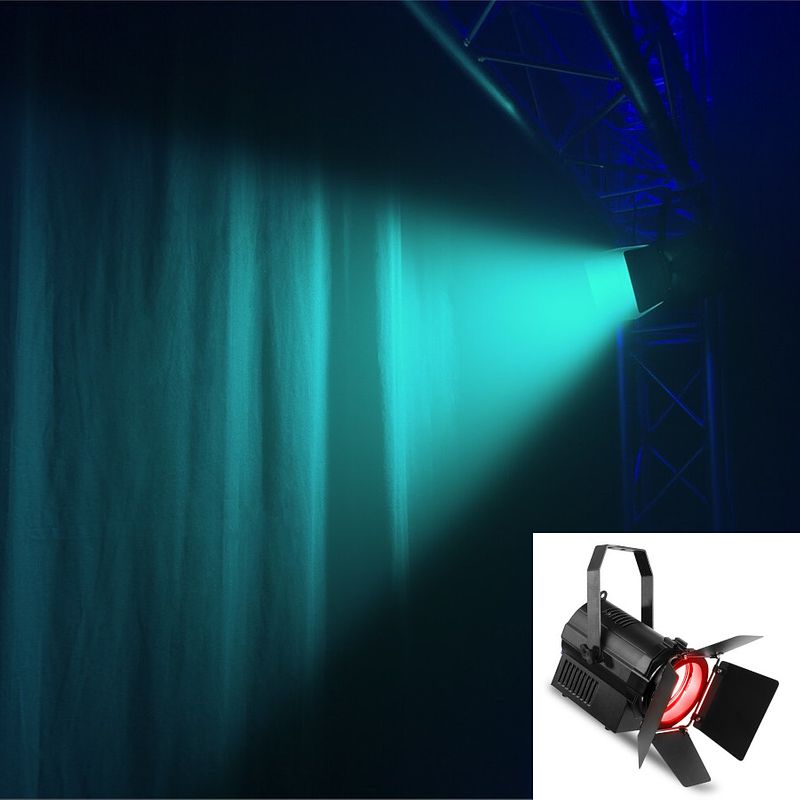 Foto van Beamz btf440z mini fresnel zoom 4x 40w rgbw cob led wash lichteffect