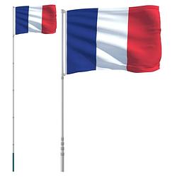 Foto van Vidaxl vlag met vlaggenmast frankrijk 5,55 m aluminium