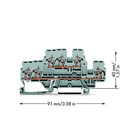Foto van Wago 870-531 doorgangsklem 2-etages 5 mm spanveer toewijzing: l, l grijs 50 stuk(s)