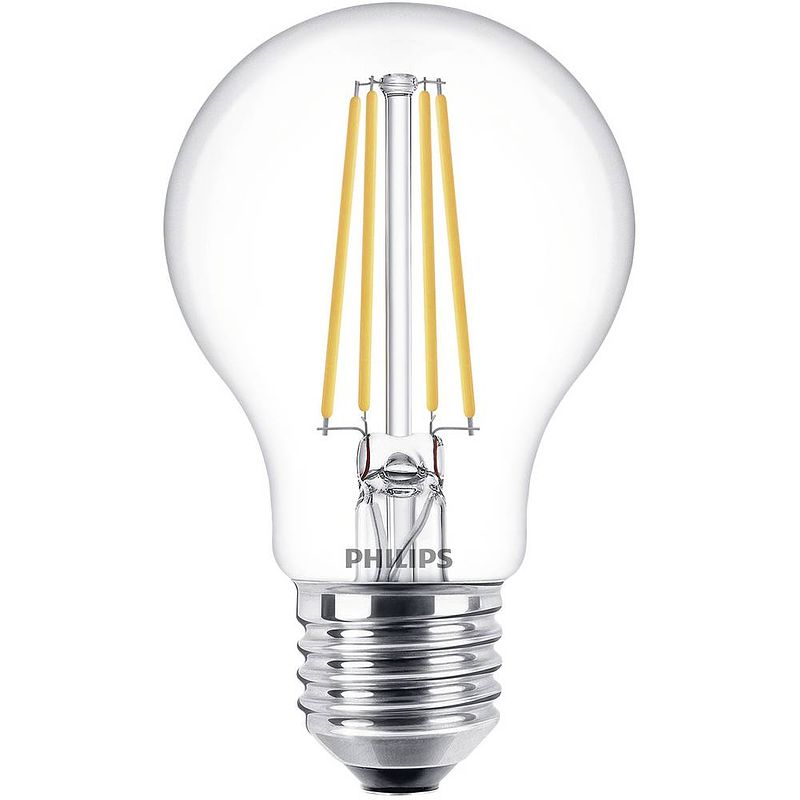 Foto van Philips lighting 76393000 led-lamp energielabel e (a - g) e27 7 w = 60 w warmwit (ø x l) 60 mm x 60 mm 3 stuk(s)