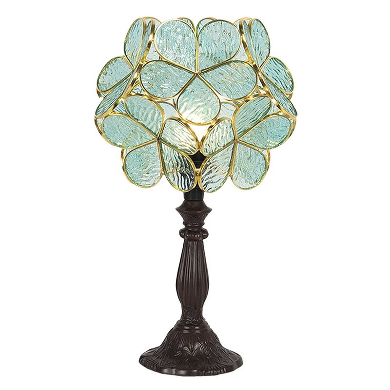 Foto van Lumilamp tiffany tafellamp 43 cm groen glas in lood tiffany bureaulamp