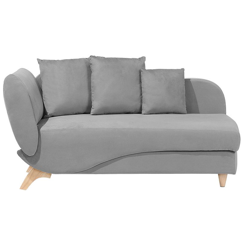 Foto van Beliani meri - chaise longue-grijs-fluweel