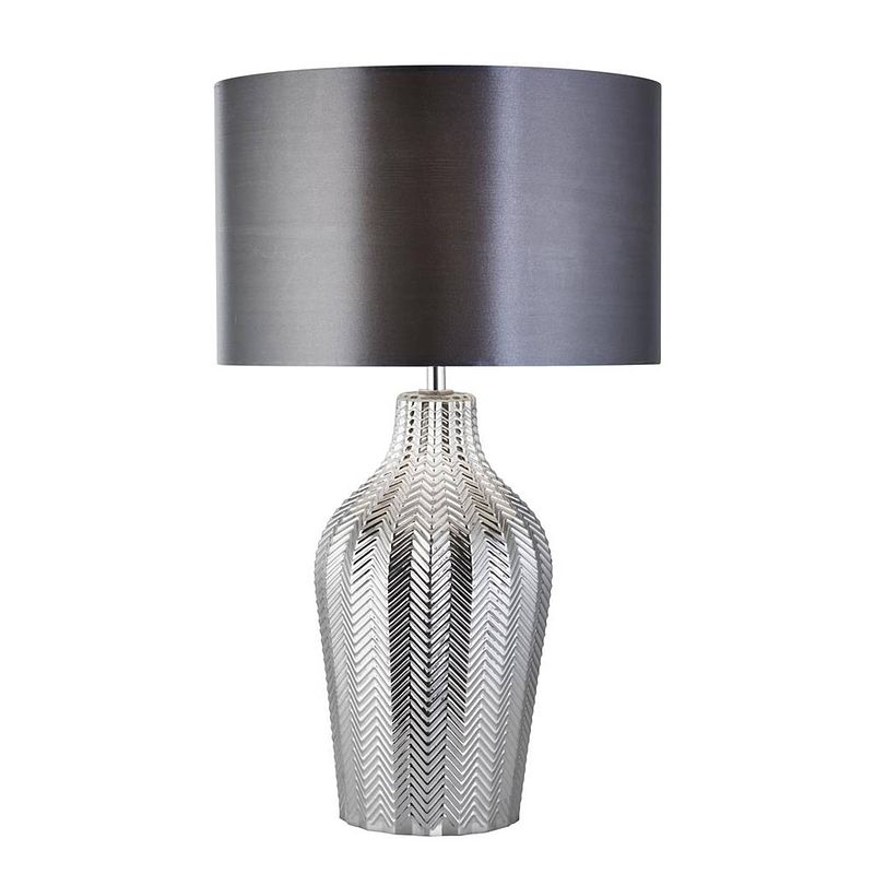 Foto van Moderne tafellamp - bussandri exclusive - glas - modern - e27 - l: 31.5cm - voor binnen - woonkamer - eetkamer - grijs