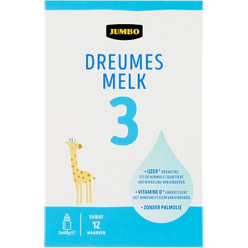 Foto van Jumbo dreumesmelk 3 van 12 maanden 2 x 400g