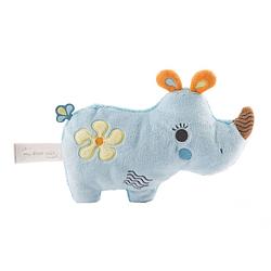 Foto van Nici knuffeldier neushoorn 2d manuffi 20 cm pluche blauw