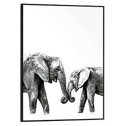 Foto van Poster met lijst olifanten - 40x30 cm - leen bakker