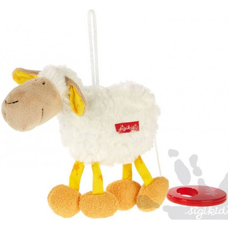 Foto van Pluche muziek knuffel schaap 17 cm - knuffeldier