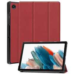 Foto van Basey samsung galaxy tab a8 hoesje kunstleer hoes case cover - donkerrood