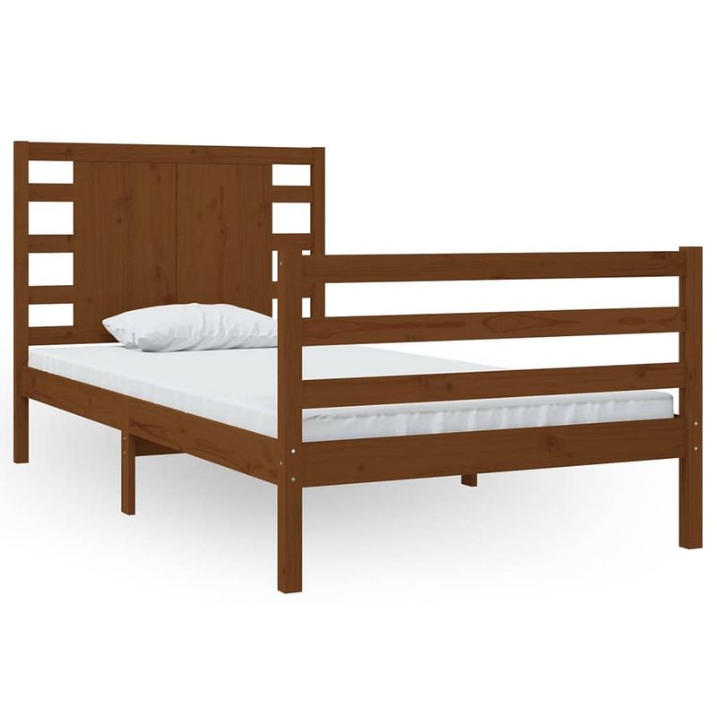 Foto van The living store houten bedframe - modern - slaapkamer - 205.5 x 95.5 x 69.5 cm - massief grenenhout