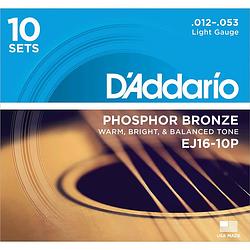 Foto van D'saddario ej16-10p snarenset voor akoestische gitaar (10 sets)