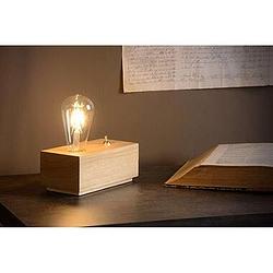 Foto van Lucide tafellamp edison - hout - leen bakker