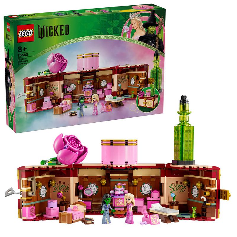 Foto van Lego wicked glinda en elphaba's slaapzaal 75683