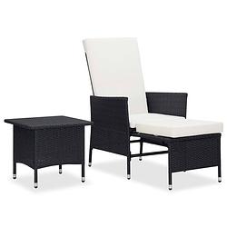 Foto van Vidaxl 2-delige loungeset met kussens poly rattan zwart