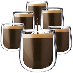 Foto van Luxe dubbelwandige espresso kopjes - espresso glazen - koffieglazen - ristretto kopjes - 100 ml - set van 6