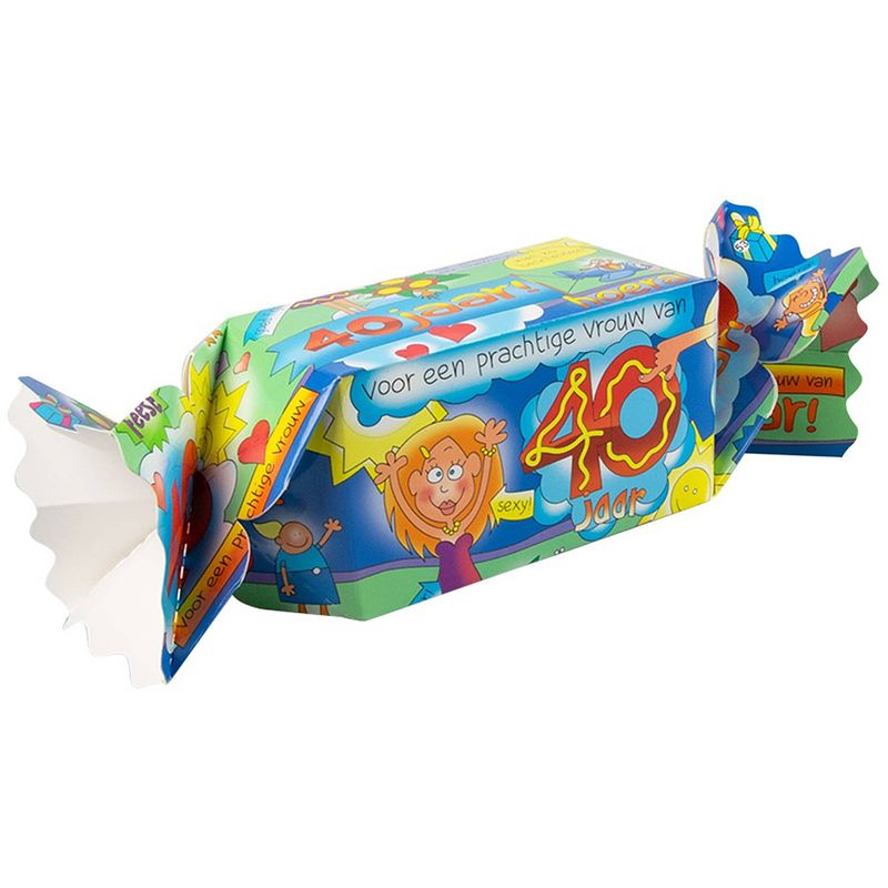 Foto van Paper dreams cadeauverpakking 40 jaar 20 cm karton blauw