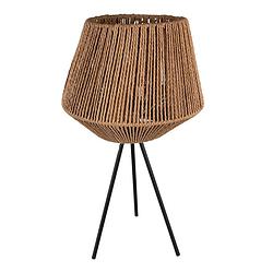 Foto van Haes deco - tafellamp - natural cosy - stijlvolle lamp, ø 31x53 cm - bruin/zwart - bureaulamp, sfeerlamp, nachtlampje