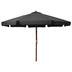 Foto van Vidaxl parasol met houten paal 330 cm antraciet