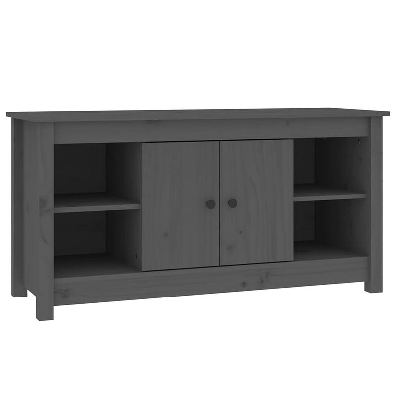 Foto van The living store tv-kast grenenhout grijs 103x36.5x52cm - trendy design