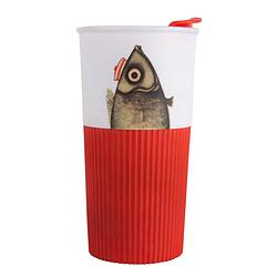 Foto van Biggdesign pistachio rode mok - onbreekbaar - reismok - travel mug - koffiemok - koffie to go - onbreekbaar