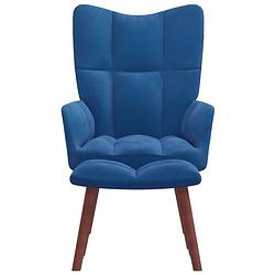 Foto van The living store relaxstoel elegance - stoelen - 61.5x69x95.5 cm - blauw - fluweel