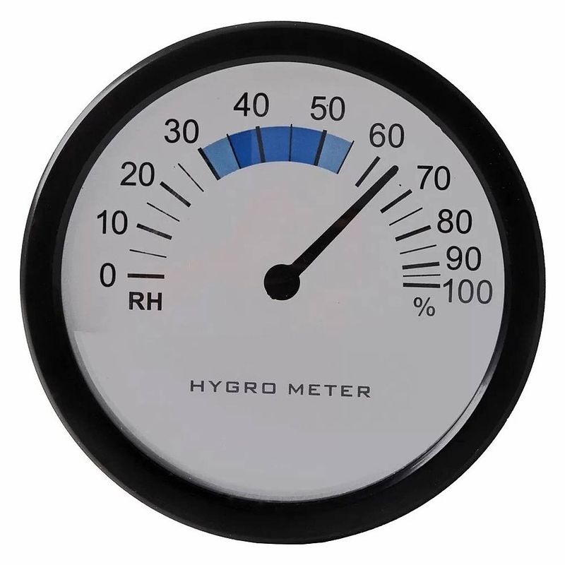 Foto van Hygrometer/luchtvochtigheidsmeter - kunststof - d8,5 cm - buitenthermometers