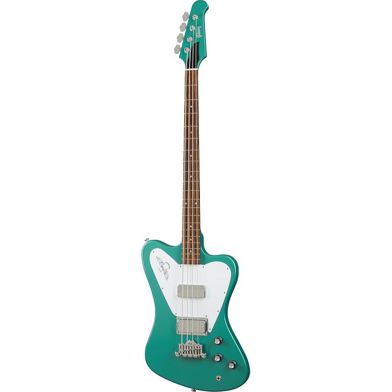 Foto van Gibson non-reverse thunderbird inverness green elektrische basgitaar met koffer