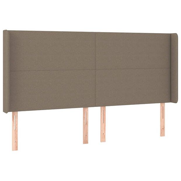 Foto van Vidaxl hoofdbord met randen 203x16x118/128 cm stof taupe