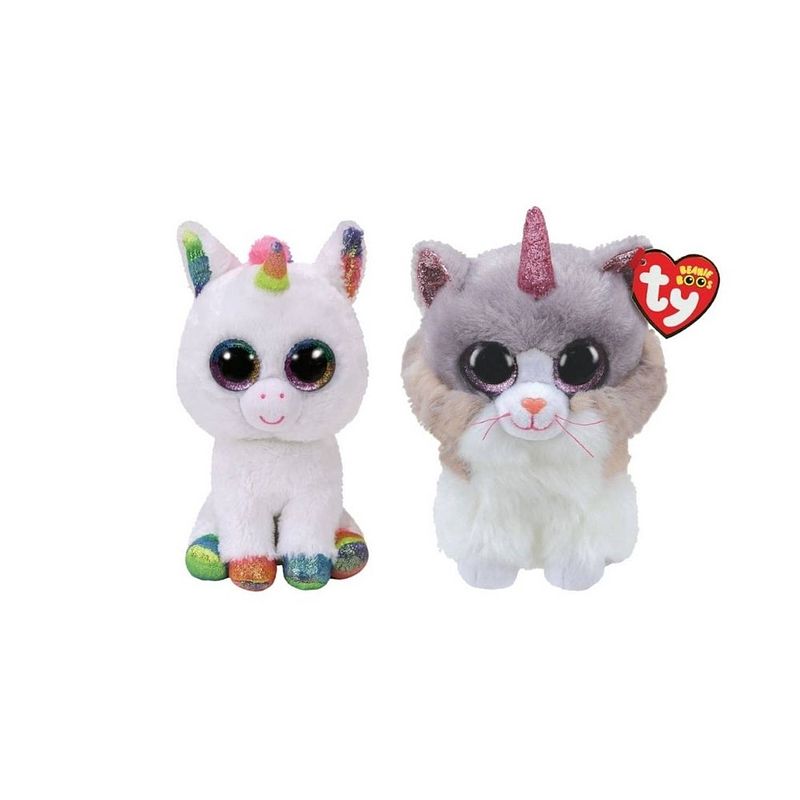 Foto van Ty - knuffel - beanie boo's - pixy unicorn & asher cat