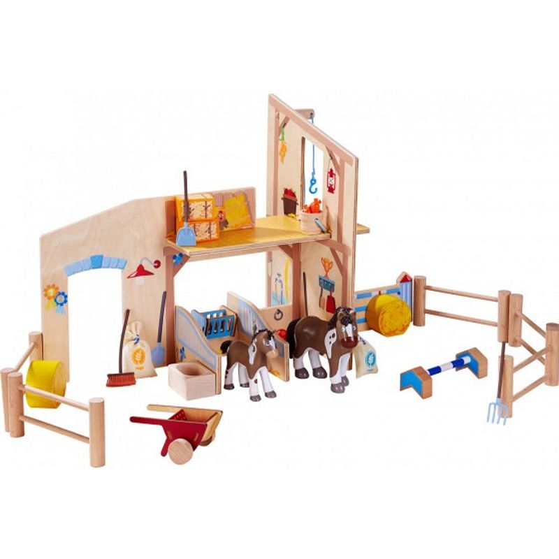 Foto van Haba speelset manege little friends junior hout 25-delig