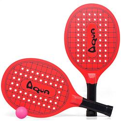 Foto van Actief speelgoed tennis/beachball setje rood met tennisracketmotief - beachballsets