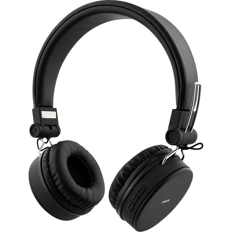 Foto van Streetz hl-bt400 on ear headset bluetooth stereo zwart indicator voor batterijstatus, vouwbaar, headset, volumeregeling