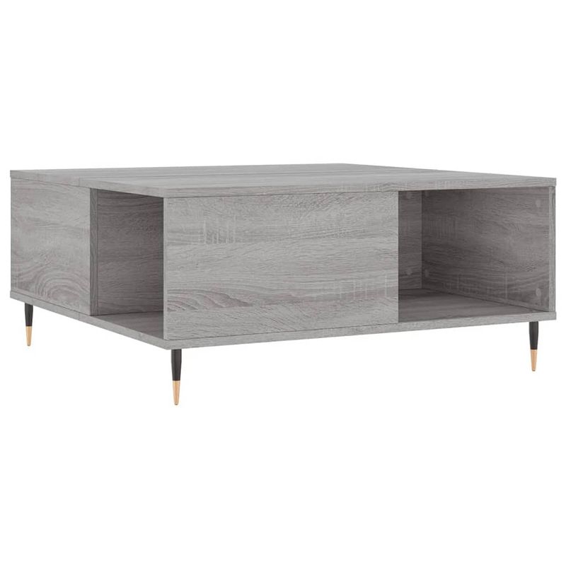 Foto van Vidaxl salontafel 80x80x36,5 cm bewerkt hout grijs sonoma eikenkleurig