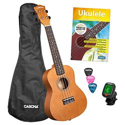 Foto van Cascha cuc100s concert ukelele set bruin