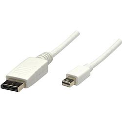 Foto van Manhattan mini-displayport / displayport adapterkabel mini displayport stekker, displayport stekker 2.00 m wit 324748-cg displayport-kabel