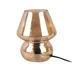 Foto van Tafellamp glass vintage - amberbruin - ø16cm
