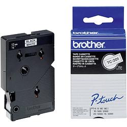 Foto van Brother tc tape voor p-touch 12 mm, zwart op wit