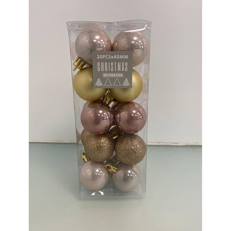 Foto van Kerstballen roze & goud ?4 cm - mat & glimmend - 20 kerstballen