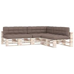 Foto van The living store bankkussens - universeel - taupe - 160 g/m² - 120x80x10cm - set van 7