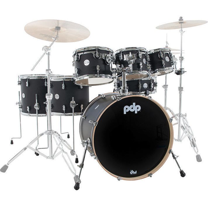 Foto van Pdp drums pd805480 concept maple finish ply satin black 7d. shellset