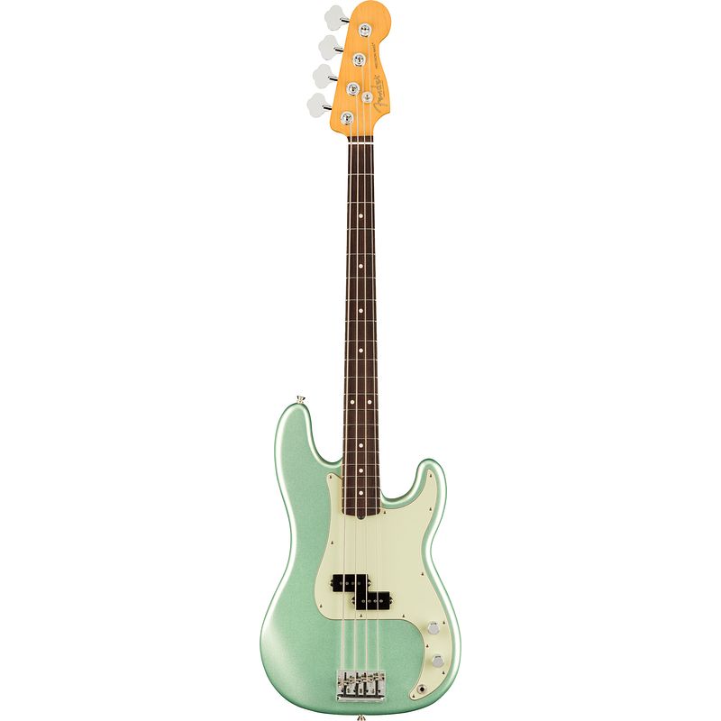 Foto van Fender american professional ii precision bass rw mystic surf green elektrische basgitaar met koffer