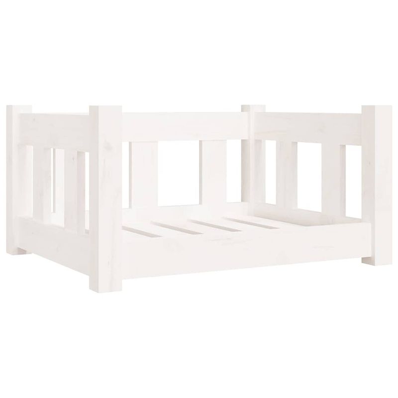 Foto van The living store hondenmand - houten - wit - 55.5 x 45.5 x 28 cm - rustiek design