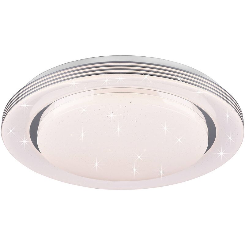 Foto van Led plafondlamp - plafondverlichting - trion atras - 22w - aanpasbare kleur - afstandsbediening - dimbaar - sterlicht -